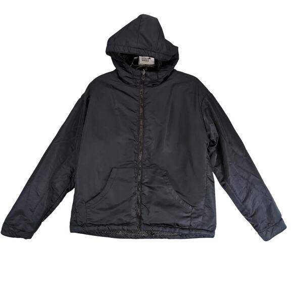 Fabletics Reversible Black Hoodie Jacket Women's S Polar Fleece Sherpa & Nylon - Picture 1 of 10